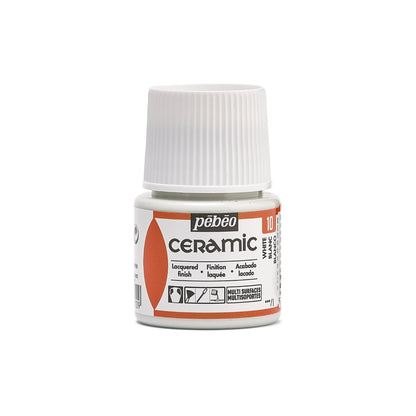 Pebeo Ceramic Paint 45 ml - 10 - hvid - Glas- og porcelænsmaling