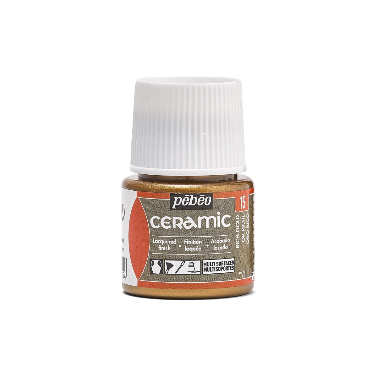 Pebeo Ceramic Paint 45 ml - 15 - Rich guld - Glas- og porcelænsmaling