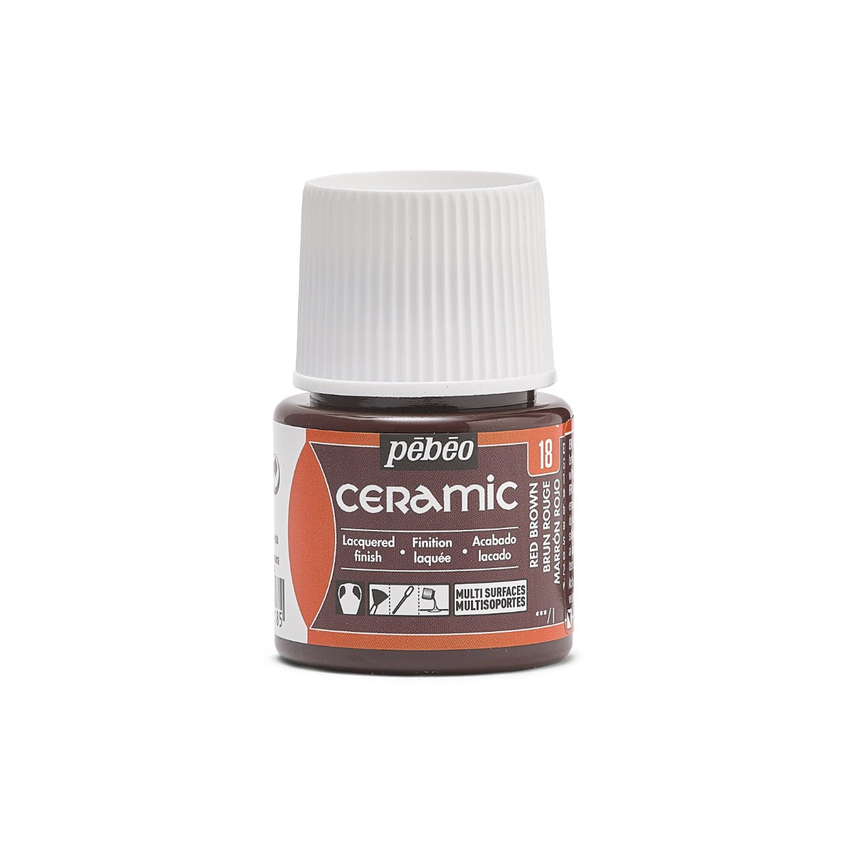 Pebeo Ceramic Paint 45 ml - 18 - Roodbruin - Glas- og porcelænsmaling