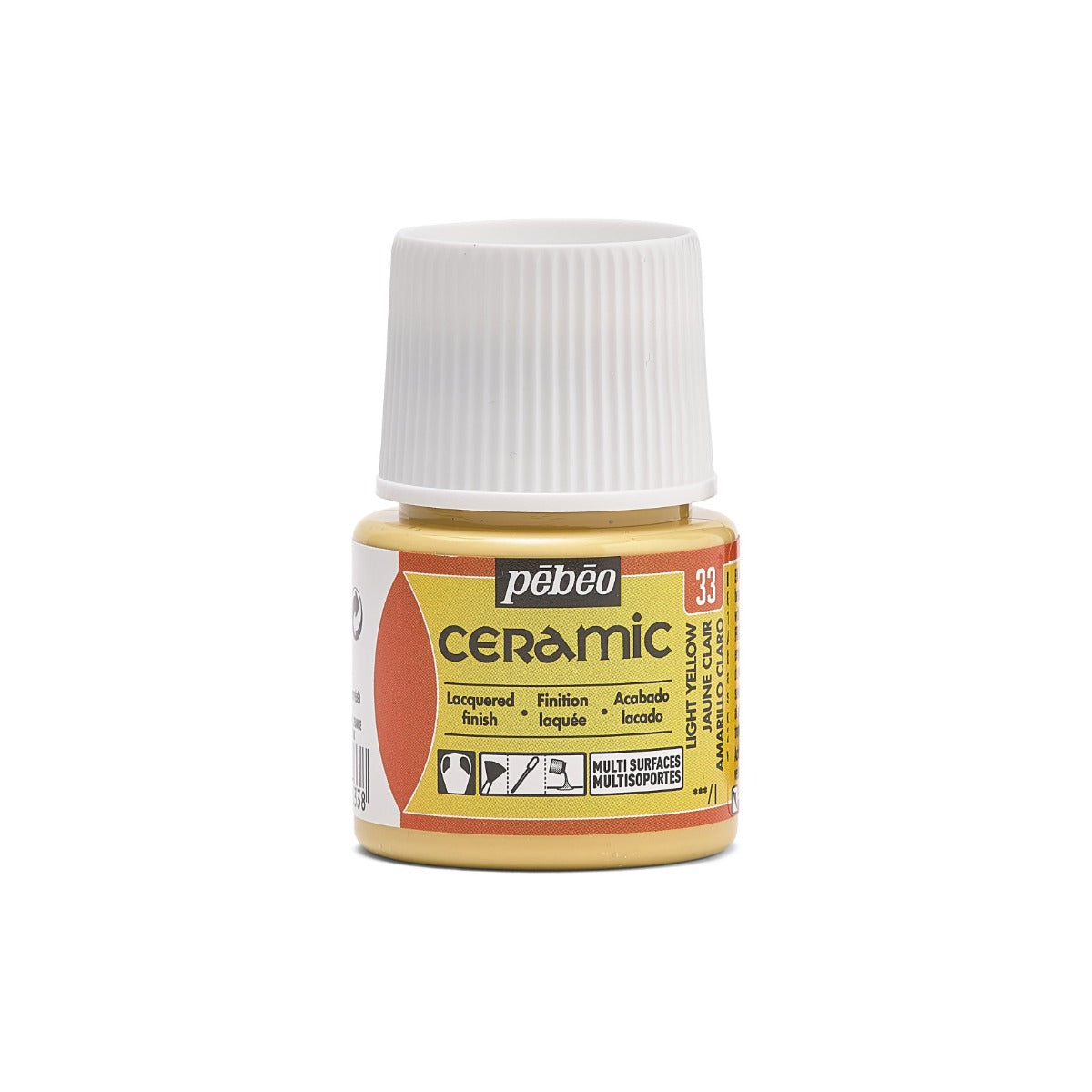 Pebeo Ceramic Paint 45 ml - 33 - Lichtgeel - Glas- og porcelænsmaling
