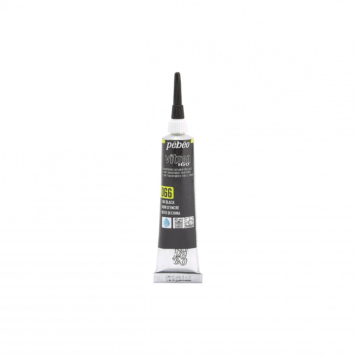 Pebeo Vitrea 160 Relief Omlining 20 ml - 66 - Ink svart - Glas- och porslinsfärg
