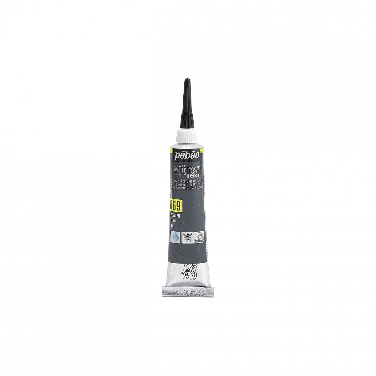 Pebeo Vitrea 160 Relief Omlining 20 ml - 69 - Pewter - Glas- och porslinsfärg