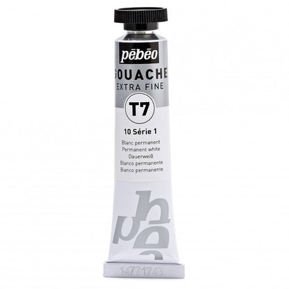Pebeo Extra-Fijne Gouache T7 20 ml - permanent hvid - Gouache og tempera