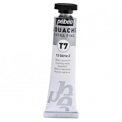 Pebeo Extra-Fijne Gouache T7 20 ml - dækkende hvid - Gouache og tempera