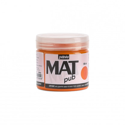 Pebeo Mat Pub Akrylfärg 140 ml - Fel orange