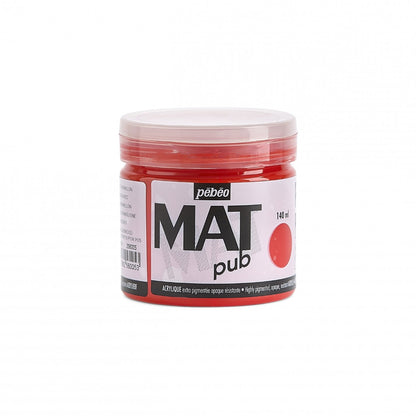 Pebeo Mat Pub Akrylfärg 140 ml - djup cinnoberröd
