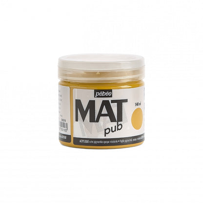 Pebeo Mat Pub Akrylfärg 140 ml - gul ockra