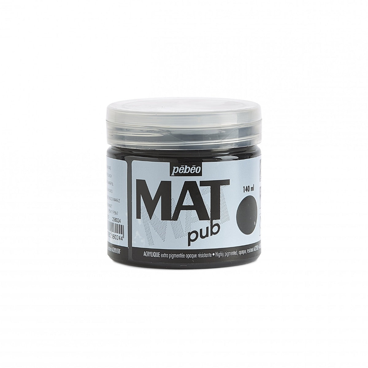 Pebeo Mat Pub Akrylfärg 140 ml - Ivoorzwart