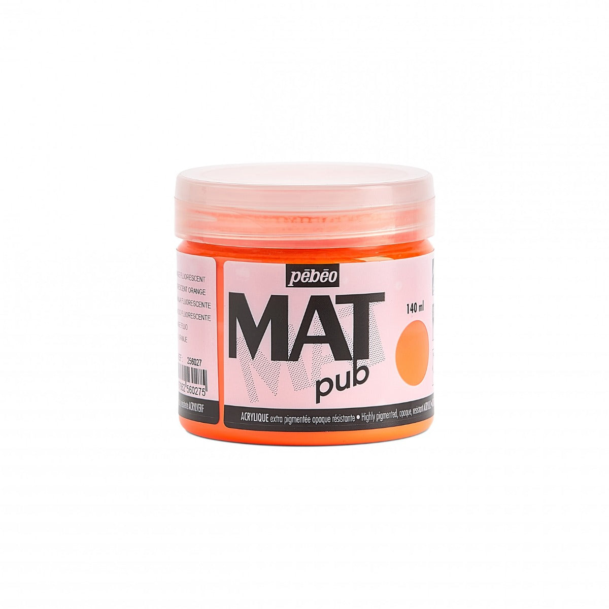 Pebeo Mat Pub Akrylfärg 140 ml - fluorescerande orange