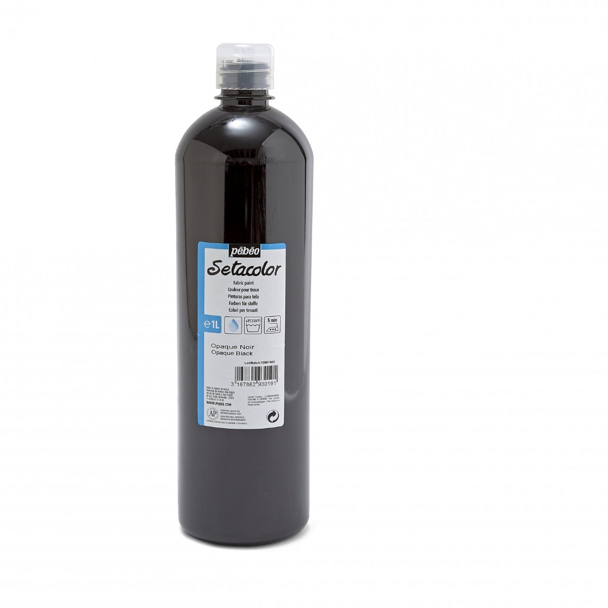 Pebeo Setacolor Opaque Textielverf 1000 ml - 19 - Zwart
