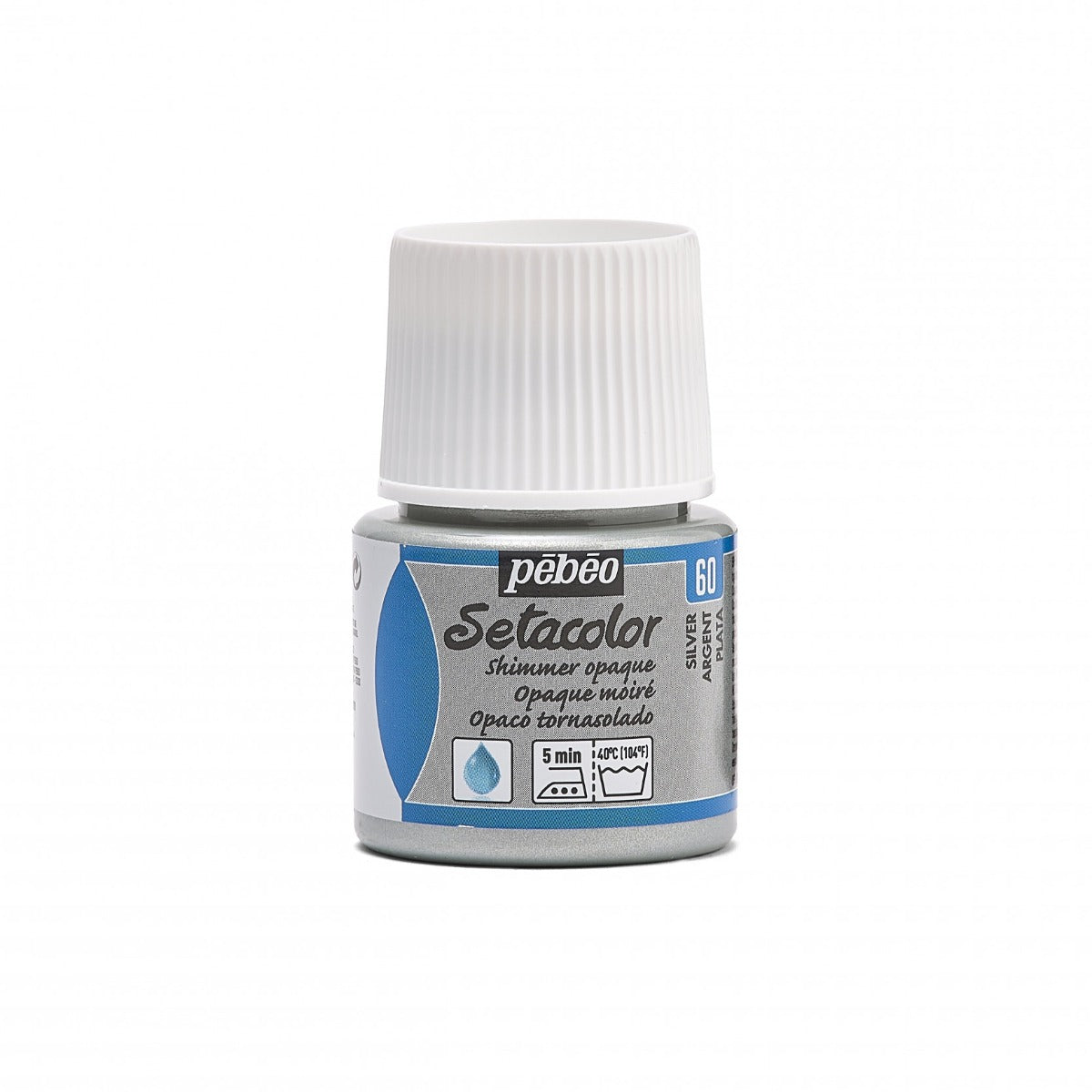 Pebeo Setacolor Shimmer Textielverf 45 ml - 60 - Zilver Moiré