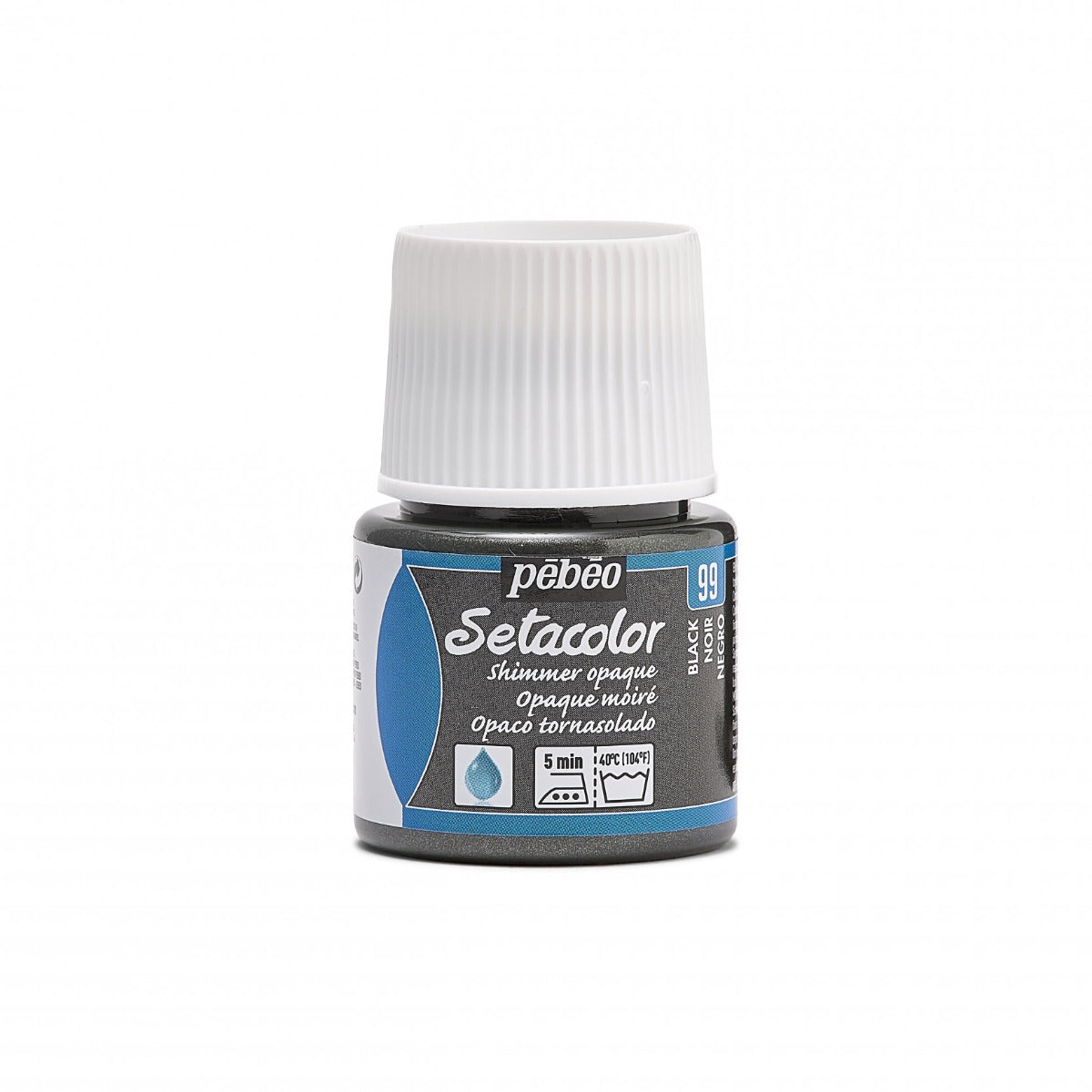 Pebeo Setacolor Shimmer Textielverf 45 ml - 99 - Zwart Moiré