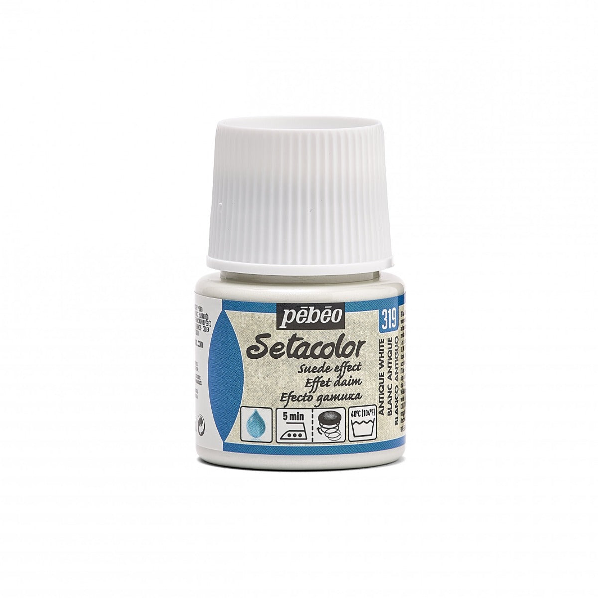 Pebeo Setacolor Opaque Suede Fabric paint 45 ml - Antique White