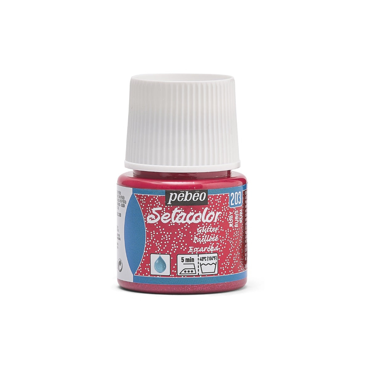 Pebeo Setacolor Glitter Fabric paint 45 ml - Robijnrode