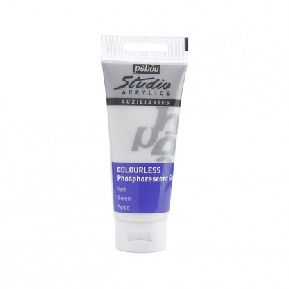 Pebeo Studio Acrylic Phosphorescent Gel 100 ml - Transparent Green