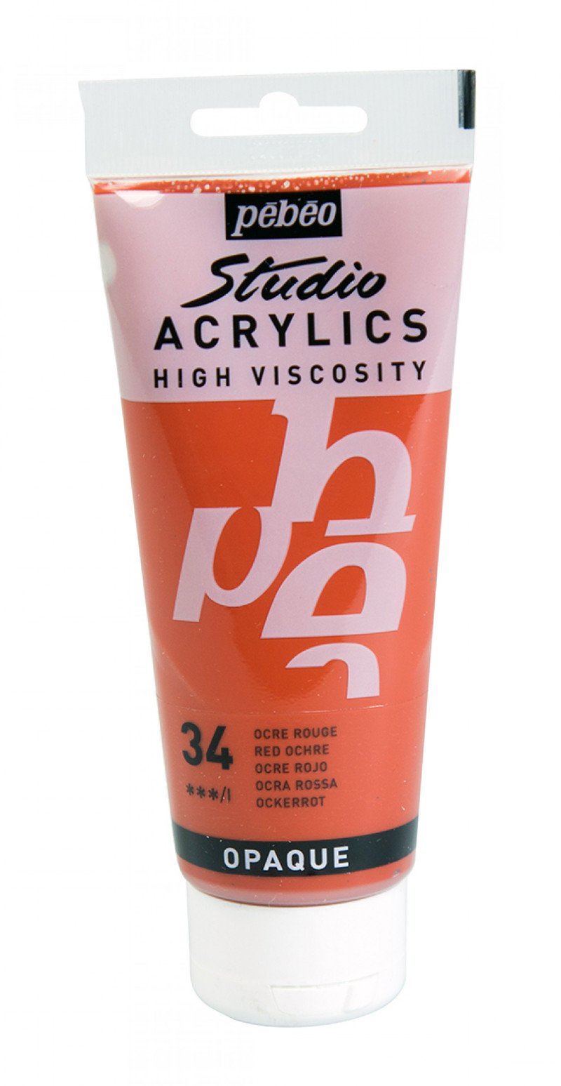 Pebeo Studio Acrylic paint 100 ml - 34 - röd ockra - Akrylfärg