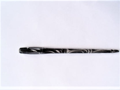 Deml Ergonomic Nib Holder - sort & sølv Swirl - Kalligrafi