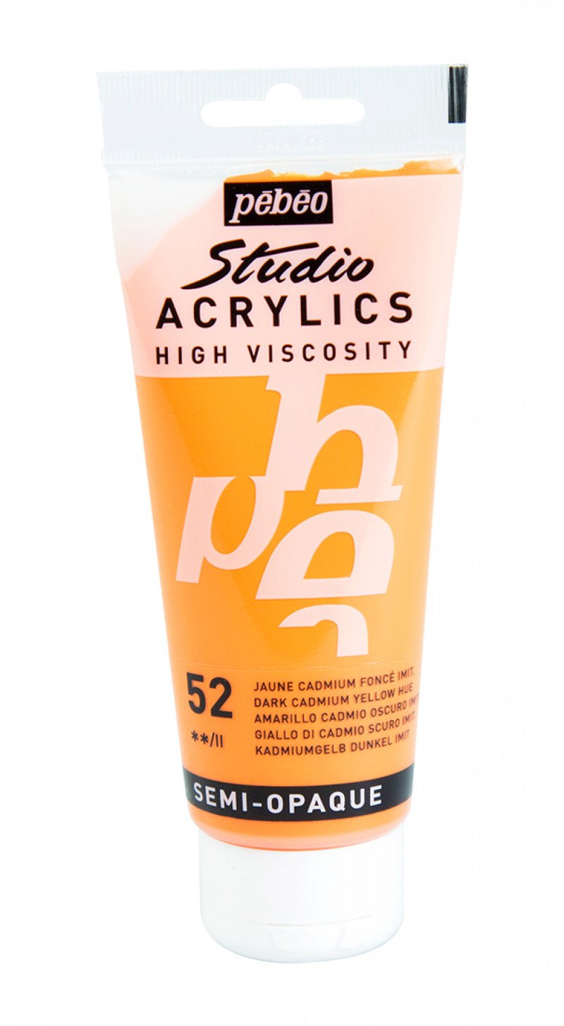 Pebeo Studio Acrylic paint 100 ml - 52 - kadmium gul djup nyans - Akrylfärg