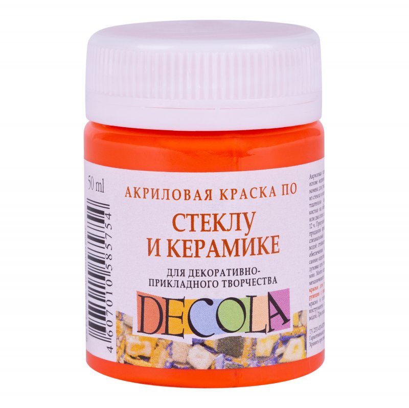 Decola Glass & Ceramics Acrylic paint 50 ml - orange - Glas- og porcelænsmaling