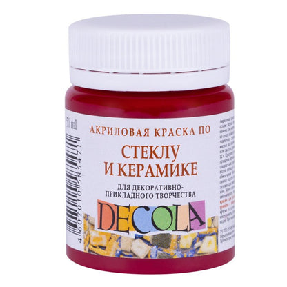 Decola Glass & Ceramics Acrylic paint 50 ml - karminrød - Glas- og porcelænsmaling