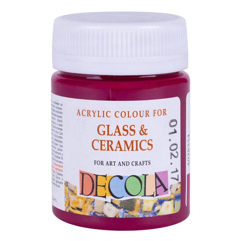 Decola Glass & Ceramics Acrylic paint 50 ml - rosa dyb - Glas- og porcelænsmaling