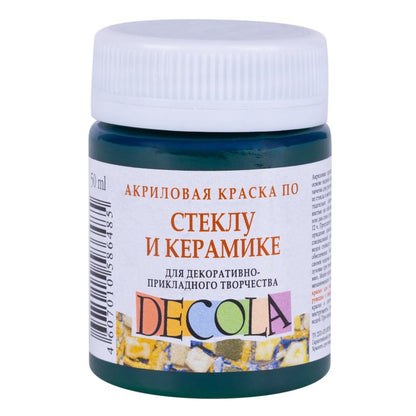 Decola Glass & Ceramics Acrylic paint 50 ml - grøn dyb - Glas- og porcelænsmaling