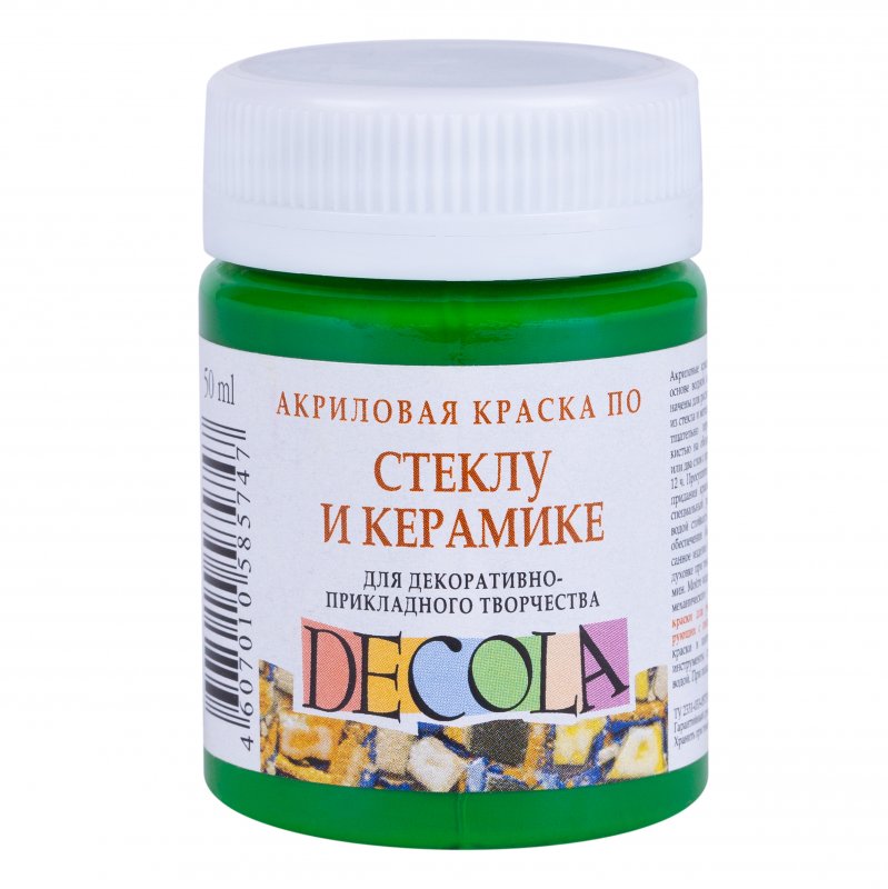 Decola Glass & Ceramics Acrylic paint 50 ml - grøn lys - Glas- og porcelænsmaling