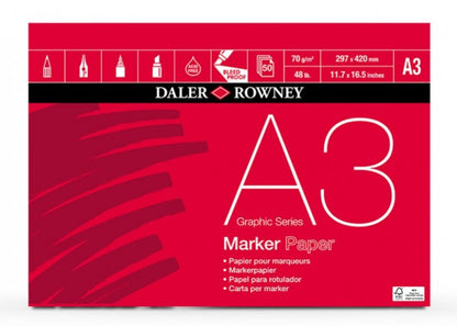 Daler-Rowney Graphic Series Marker Pad 70 gsm - A3 - 50 ark - Papir