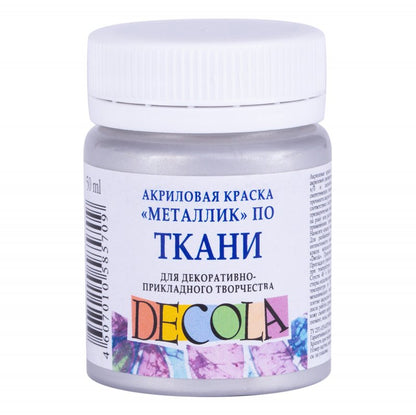 Decola Metallic Textile Paint 50 ml - sølv - Tekstilmaling