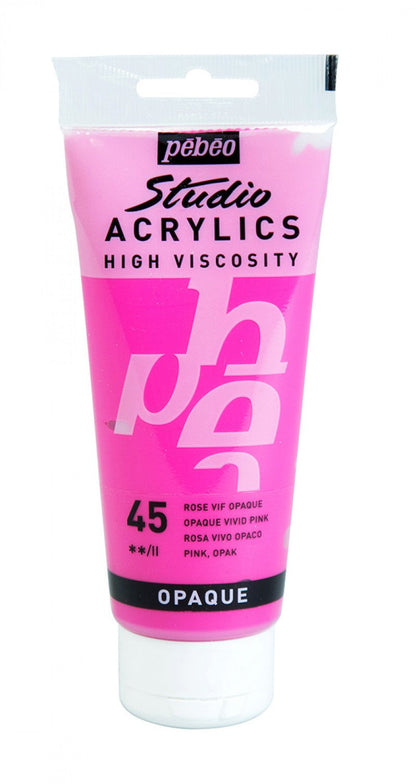 Pebeo Studio Acrylic paint 100 ml - 45 - täckande Bright rosa - Akrylfärg