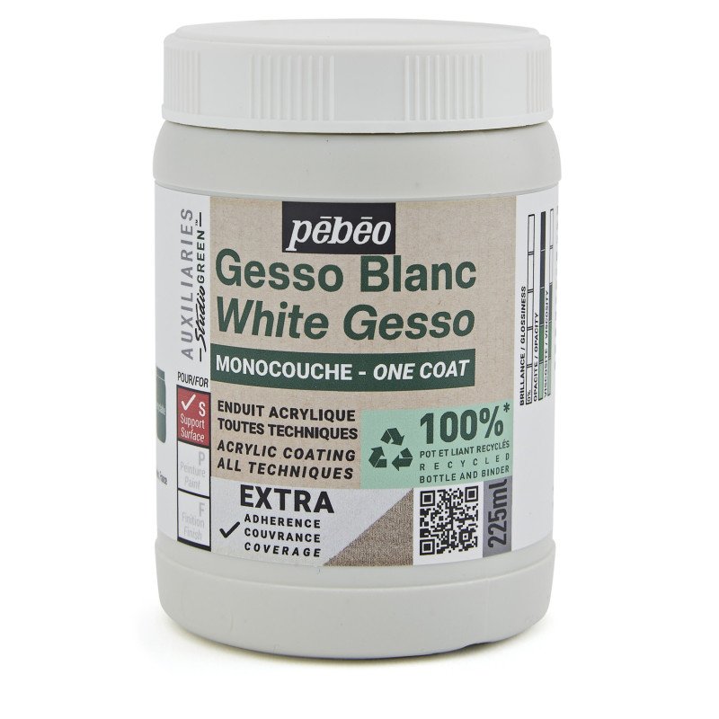 Pebeo Studio Green Gesso - One-coat White - 225 ml