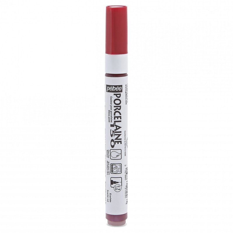 Pebeo Porcelaine 150 Marker Fine Tip 0.7 mm - helakanpunainen punainen - Lasi- ja posliinimaalit