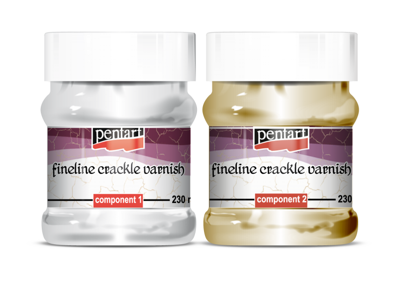 Pentart Fineline 2-komponent Craquelélack - 2 x 230 ml - Målarmedier