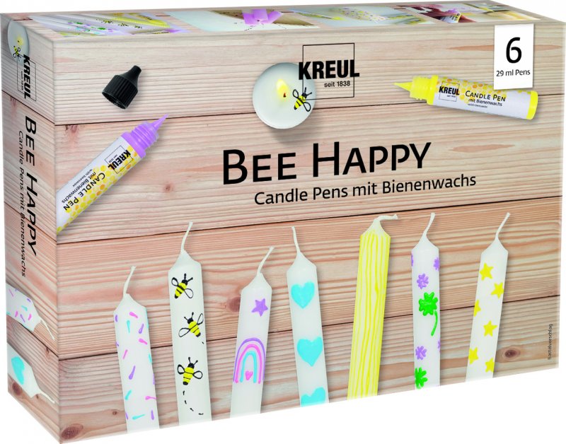 Kreul Candle wax pens Sets - Bee Happy - 6 pennen - Voks og efterbehandling