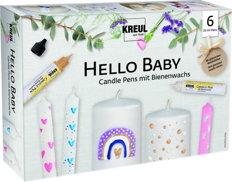 Kreul Candle wax pens Sets - Hello Baby - 6 pennen - Voks og efterbehandling