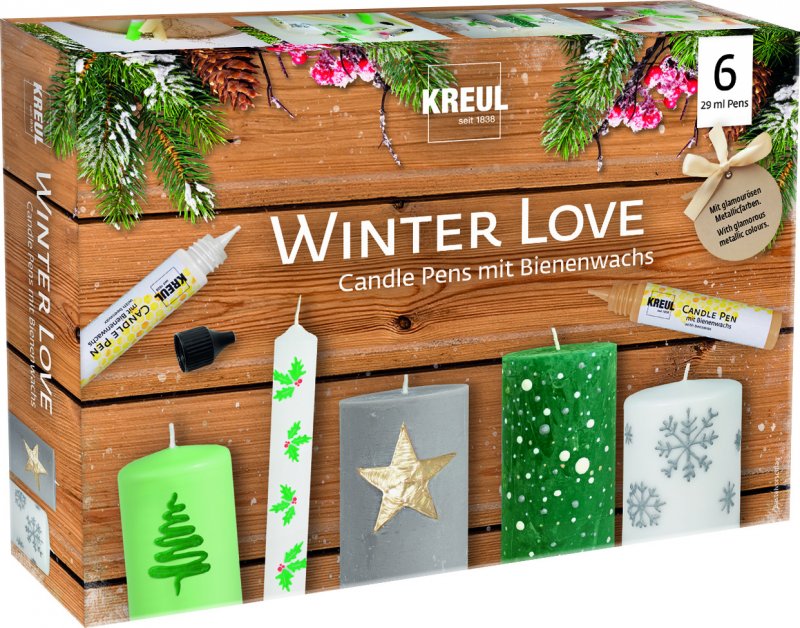 Kreul Candle wax pens Sets - Winter Love - 6 pennen - Voks og efterbehandling