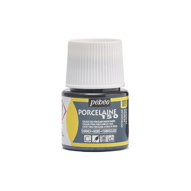 Pebeo Porcelaine 150 Moire Porcelain paint 45 ml - 109 - Petroleum Moir Roze Moiré - Glas- og porcelænsmaling