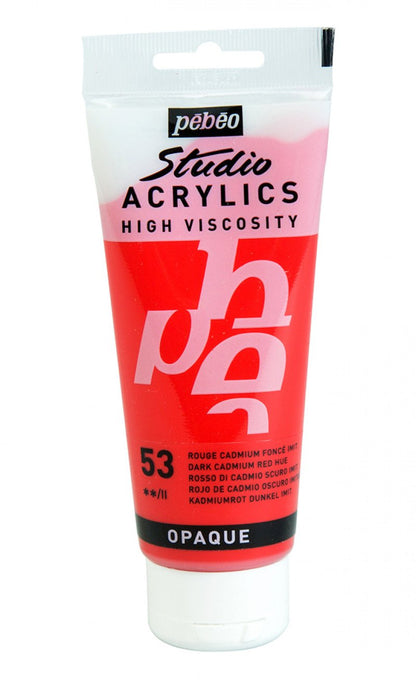 Pebeo Studio Acrylic paint 100 ml - 53 - kadmium röd djup nyans - Akrylfärg