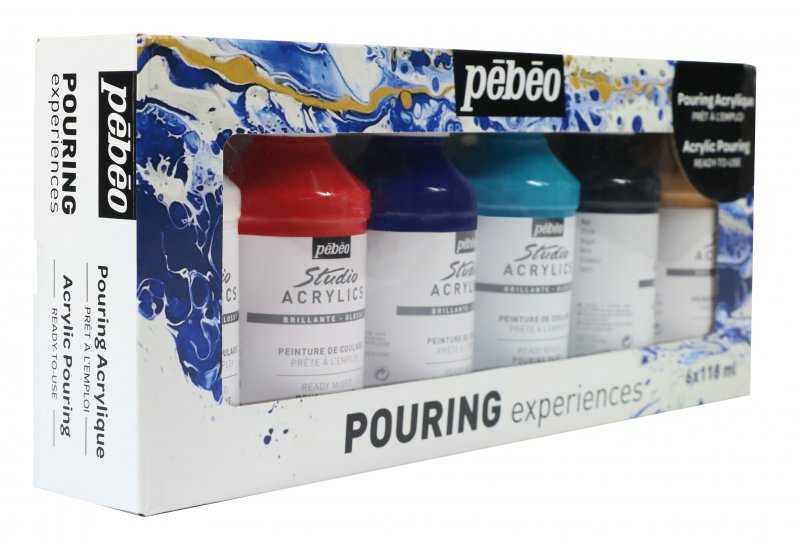Pebeo Acrylic Pouring Paint Set 6 x 118 ml. - Malemedier