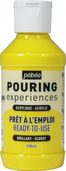 Pebeo Pouring Experiences Glanzend Acryl 118 ml - primario giallo - Medium per pittura