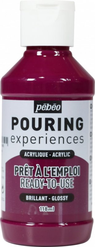 Pebeo Pouring Experiences Glanzend Acryl 118 ml - Donkermagenta