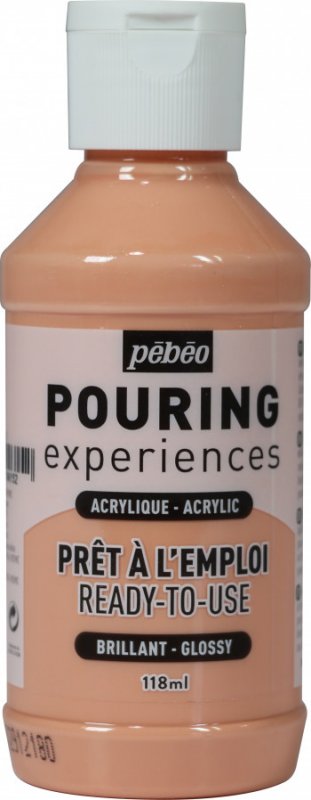 Pebeo Pouring Experiences Glanzend Acryl 118 ml - Beige-Rose