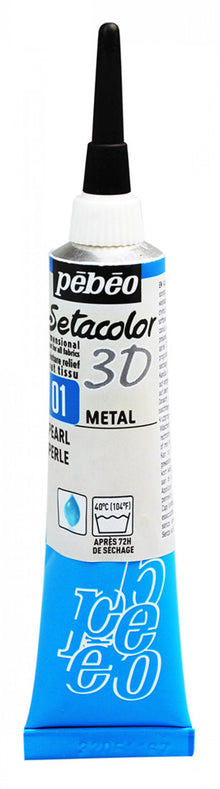 Pebeo Setacolor 3D Liner Metallic 20 ml - Parel - Tekstilmaling