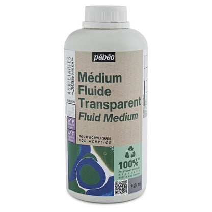 transparent Fluid medium Pebeo Studio Green 945 ml. - Malemedier