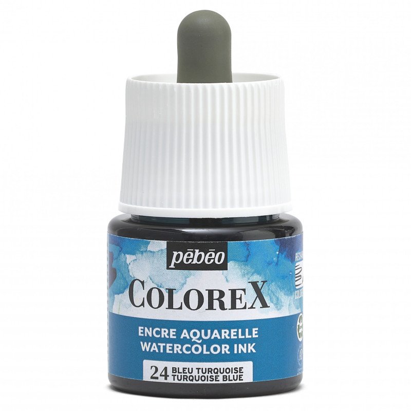 Pebeo Colorex Watercolour ink 45 ml - 24 - turchese blu - Inchiostro