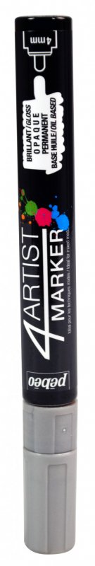 Pebeo 4Artist Oil Marker 4 mm - sølv - Oliemaling