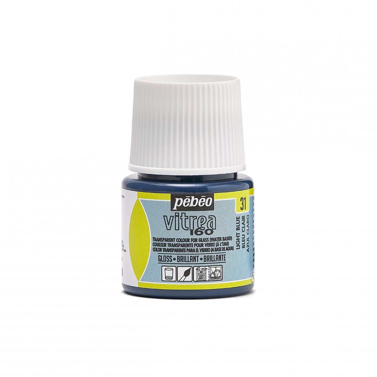Pebeo Vitrea 160 Glasfärg 45 ml Glanzend - 31 - ljus blå - Glas- och porslinsfärg
