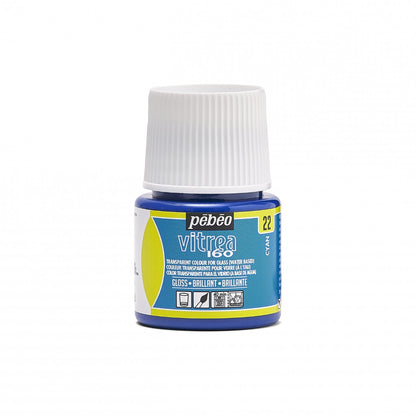 Pebeo Vitrea 160 Glasfärg 45 ml Glanzend - 22 - Cyaan - Glas- och porslinsfärg