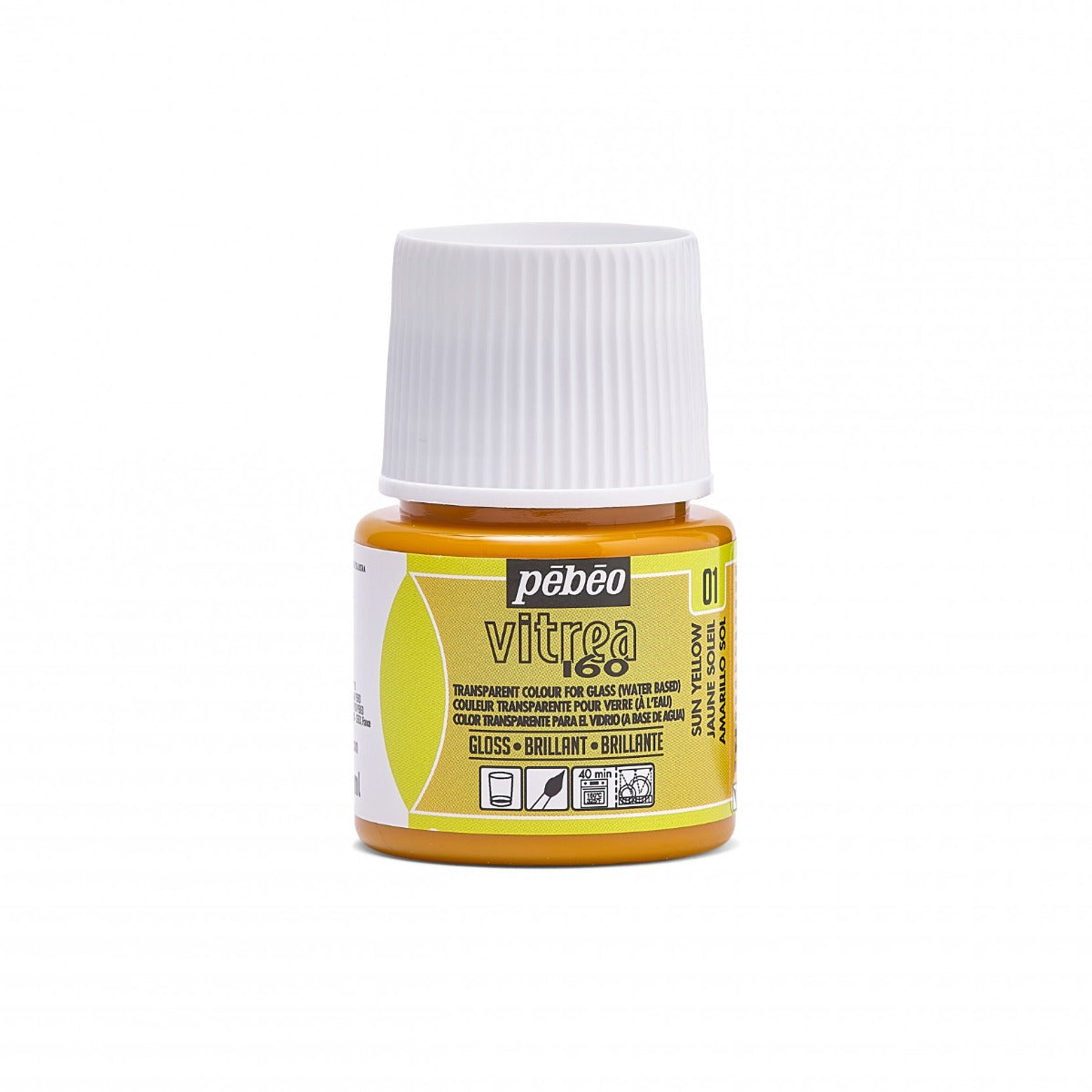 Pebeo Vitrea 160 Glasverf 45 ml Glanzend - 01 - - Zonnegeel