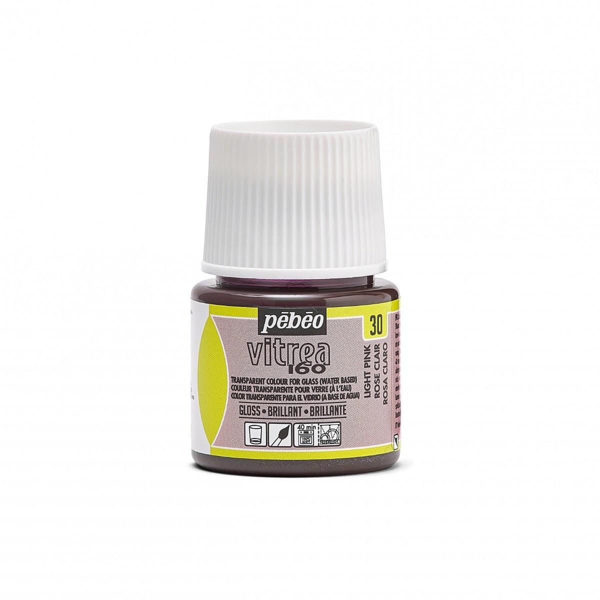 Pebeo Vitrea 160 Glasfärg 45 ml Glanzend - 30 - Lichtroze - Glas- och porslinsfärg